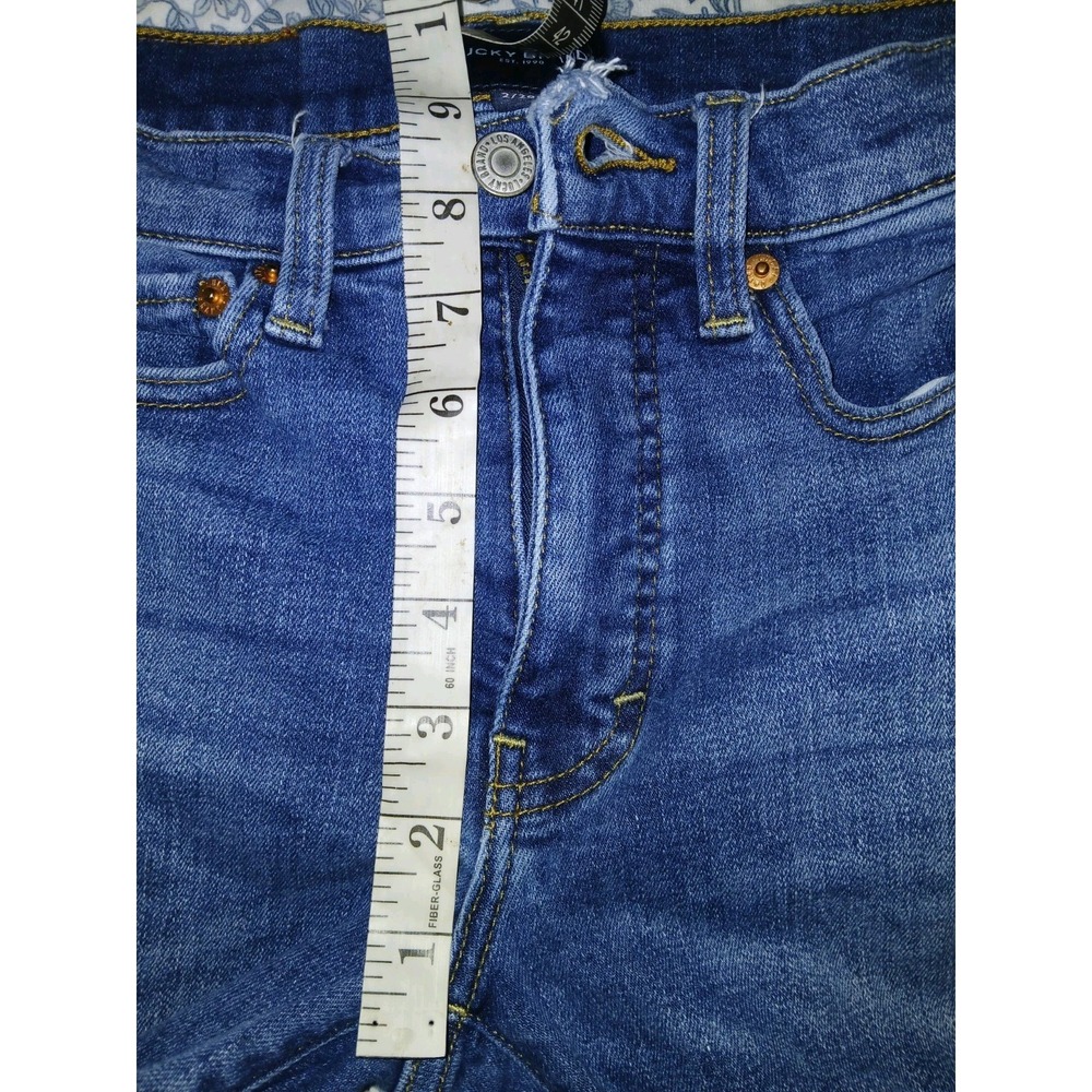 Lucky Brand Women's High Rise Zoe Straight Jeans Size 2 / 26 Ankle Blue Stretch - Picture 7 of 12